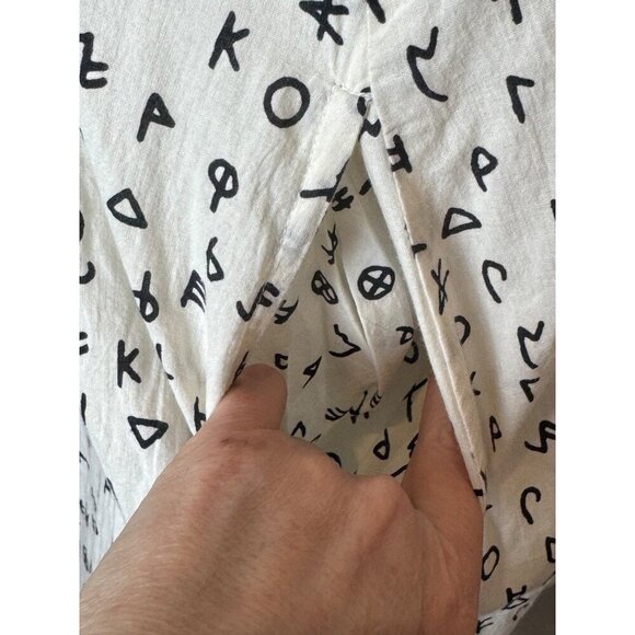 Modaposa‎ Dress Women Medium White Black Alphabet Cotton Alegra Mini Artsy - Picture 10 of 14